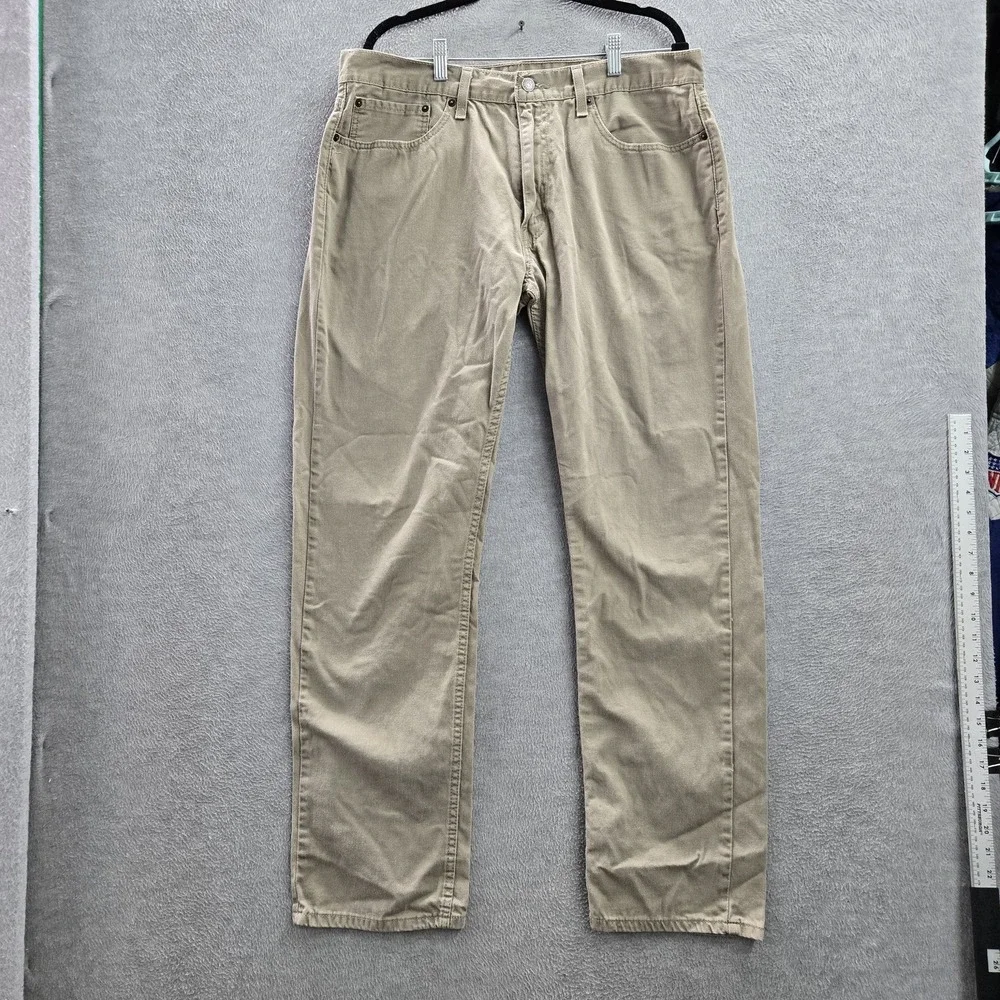 Levi's 559 Men Pants 36X34‎ Brown Relaxed Straight Button Rivet Twill 33